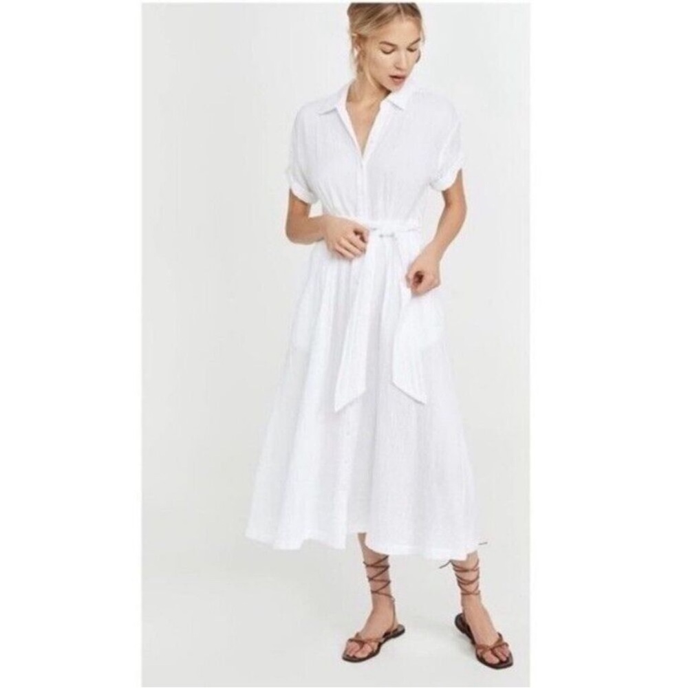 Xirena Caylin Cotton Gauze White Midi Dress